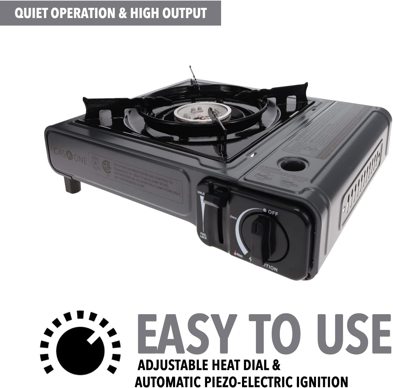 Butane Gas Stove with 4 Fuel Canister Catridge - Gray