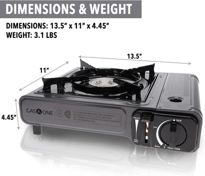 Butane Gas Stove with 4 Fuel Canister Catridge - Gray
