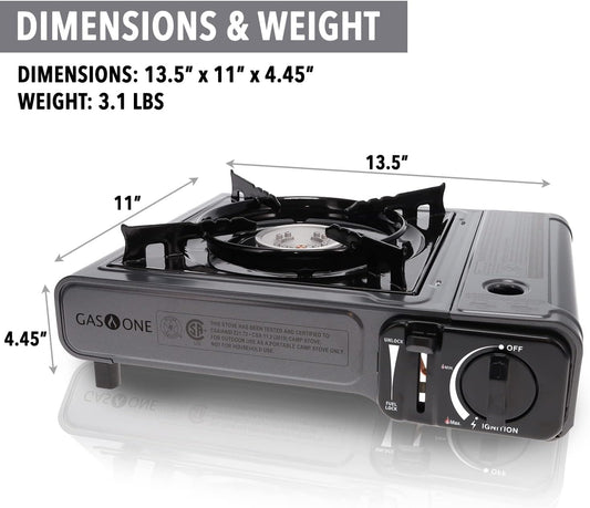 Butane Gas Stove with 4 Fuel Canister Catridge - Gray